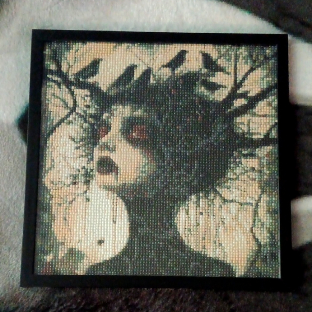 Raven Witch Goth Diamond Art- Framed